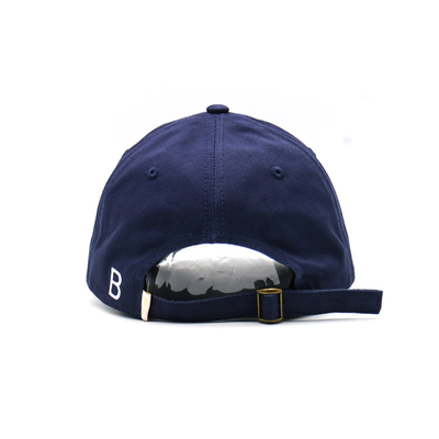 Gekrompen visor 6 panel honkbalpet met geborduurd logo overeenkomend hecht en versterkte naden