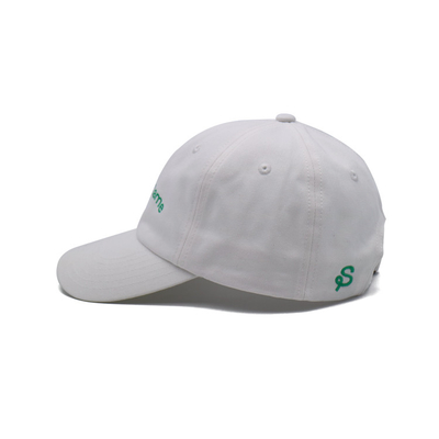 Geborduurde logo 6 panel honkbalpet met verstelbare riem en katoenen stof
