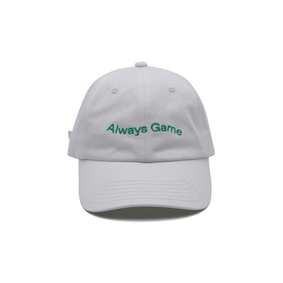 Geborduurde logo 6 panel honkbalpet met verstelbare riem en katoenen stof