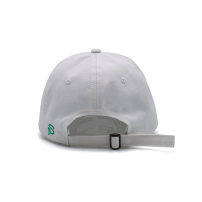 Geborduurde logo 6 panel honkbalpet met verstelbare riem en katoenen stof