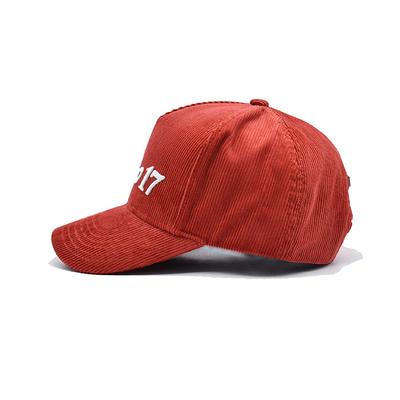 Verstelbare band 5 panel honkbalkap met versterkte naden en gebogen visor