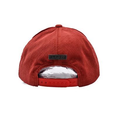 Verstelbare band 5 panel honkbalkap met versterkte naden en gebogen visor