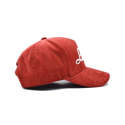 Verstelbare band 5 panel honkbalkap met versterkte naden en gebogen visor