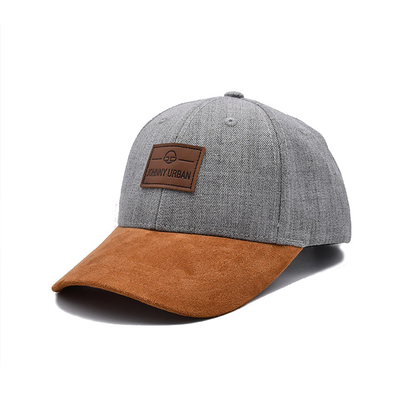 Suede 6 Panel Baseball Cap Met Kleuren Matching Naadjes En Versterkte Naadjes