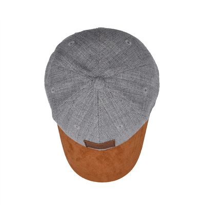 Suede 6 Panel Baseball Cap Met Kleuren Matching Naadjes En Versterkte Naadjes
