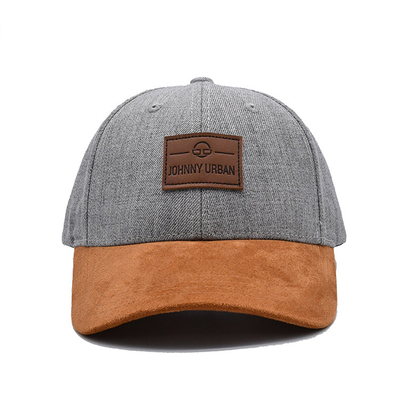 Suede 6 Panel Baseball Cap Met Kleuren Matching Naadjes En Versterkte Naadjes