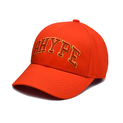 Gepersonaliseerde katoenen honkbalpet met geborduurd logo gebogen visor verstelbare sluiting