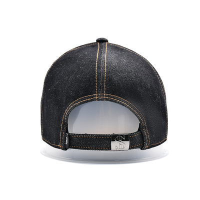 Profiel Geconstrueerde Geborduurde Baseball Cap Custom Kleur Denim Sweatband