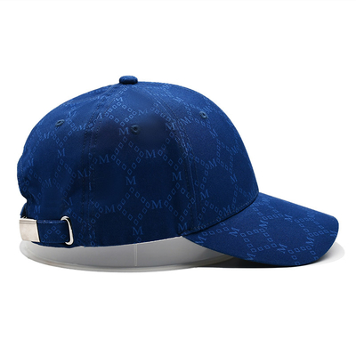 Aangepaste Jacquard caps met gebogen visor en verstelbare riem met geborduurde oogleden die overeenkomen met de stofkleur