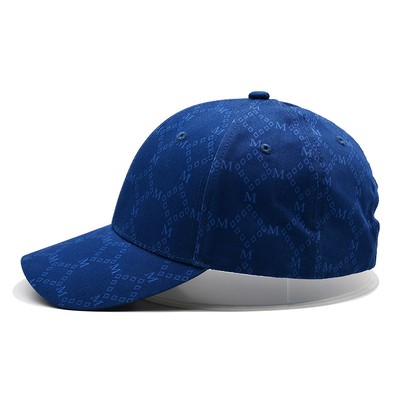 Aangepaste Jacquard caps met gebogen visor en verstelbare riem met geborduurde oogleden die overeenkomen met de stofkleur