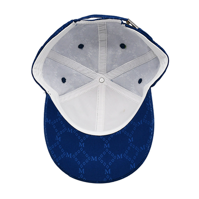 Aangepaste Jacquard caps met gebogen visor en verstelbare riem met geborduurde oogleden die overeenkomen met de stofkleur