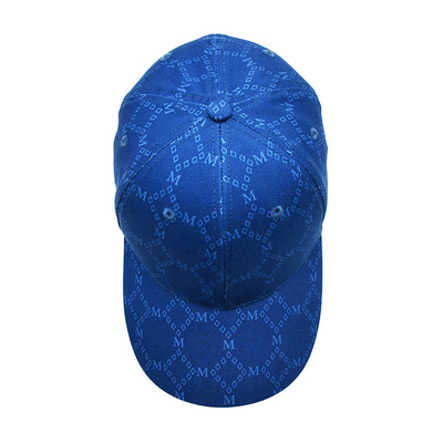 Aangepaste Jacquard caps met gebogen visor en verstelbare riem met geborduurde oogleden die overeenkomen met de stofkleur