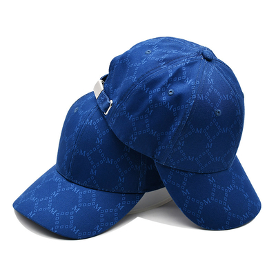 Aangepaste Jacquard caps met gebogen visor en verstelbare riem met geborduurde oogleden die overeenkomen met de stofkleur