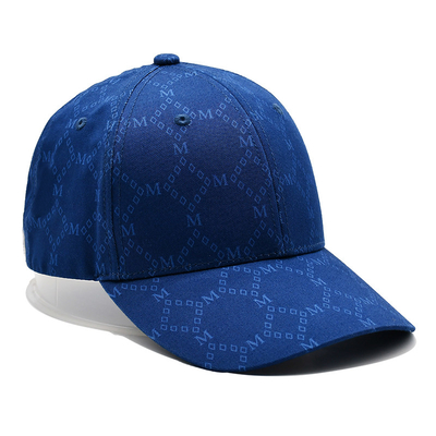 Aangepaste Jacquard caps met gebogen visor en verstelbare riem met geborduurde oogleden die overeenkomen met de stofkleur