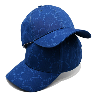 Aangepaste Jacquard caps met gebogen visor en verstelbare riem met geborduurde oogleden die overeenkomen met de stofkleur