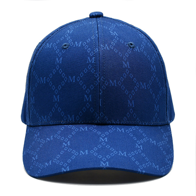Aangepaste Jacquard caps met gebogen visor en verstelbare riem met geborduurde oogleden die overeenkomen met de stofkleur
