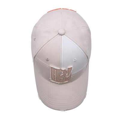 Custom Full Seasons Baseball Cap Factory Witte Baseball Cap met gedetailleerd vakmanschap