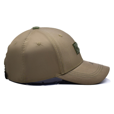 Verstelbare velcro band 6 panel honkbal pet met gebogen visor en 6 oogletten