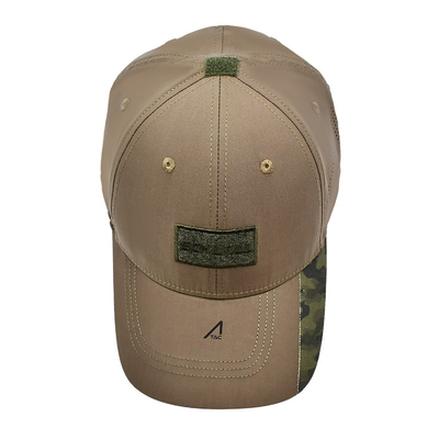 Verstelbare velcro band 6 panel honkbal pet met gebogen visor en 6 oogletten