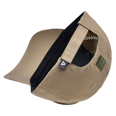 Verstelbare velcro band 6 panel honkbal pet met gebogen visor en 6 oogletten