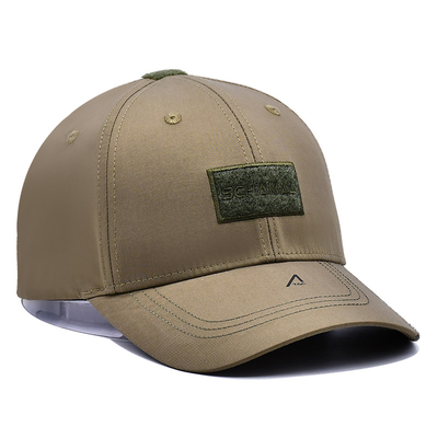 Verstelbare velcro band 6 panel honkbal pet met gebogen visor en 6 oogletten