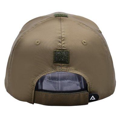 Verstelbare velcro band 6 panel honkbal pet met gebogen visor en 6 oogletten