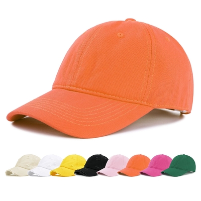 Groothandel 6 Panels gebogen Baseball Cap Unisex Orange Sprot hoeden