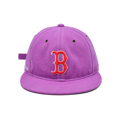 Persoonlijke Pink 6 Panel Snapback Cap met Flat Visor En 3D Borduur Logo