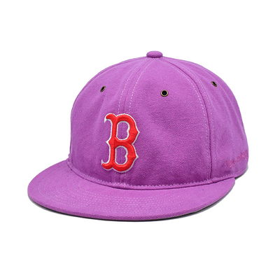 Persoonlijke Pink 6 Panel Snapback Cap met Flat Visor En 3D Borduur Logo