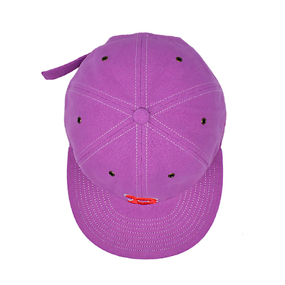 Persoonlijke Pink 6 Panel Snapback Cap met Flat Visor En 3D Borduur Logo
