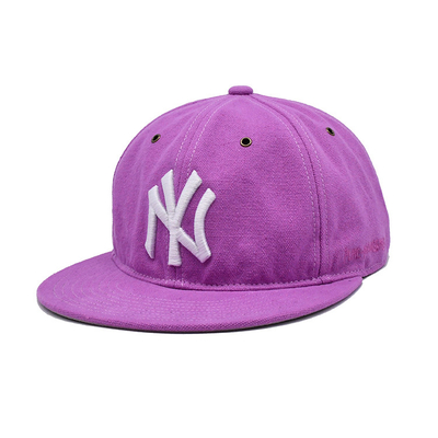 Roze platte rand snapback hoed met zelf stof sluiting en 3D borduren logo