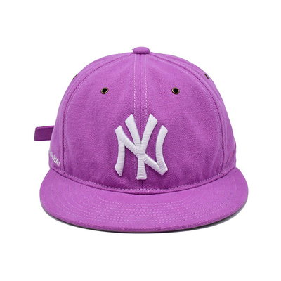 Roze platte rand snapback hoed met zelf stof sluiting en 3D borduren logo