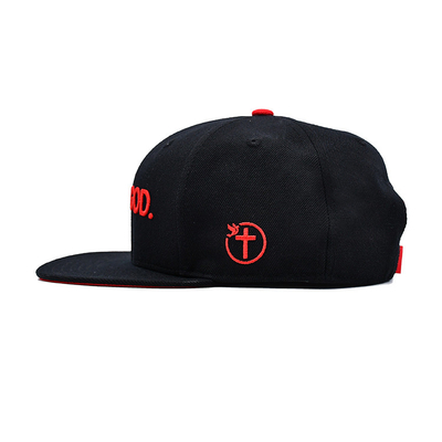 Snapback hoed in verstelbare maten met 3D geborduurd logo en binnenste tape printing Woven Label