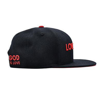 Snapback hoed in verstelbare maten met 3D geborduurd logo en binnenste tape printing Woven Label
