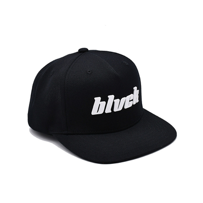 Custom rubber patch platte rand unisex snapback hoeden met borduur logo