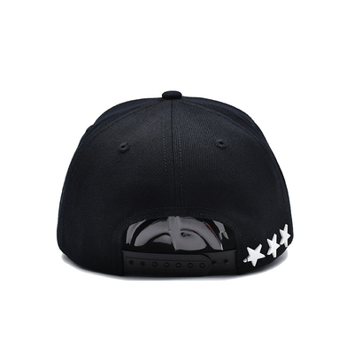 Custom rubber patch platte rand unisex snapback hoeden met borduur logo