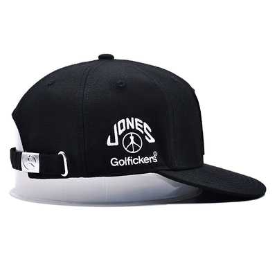 Geborduurde gestructureerde snapbackhoeden met plat visor katoenen weefsel en inwendige tape printing