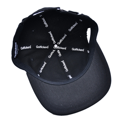 Geborduurde gestructureerde snapbackhoeden met plat visor katoenen weefsel en inwendige tape printing