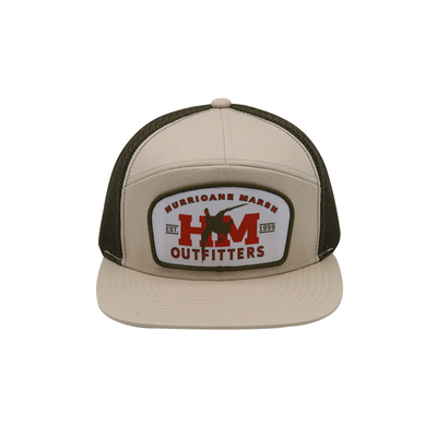 Unisex katoenen trucker cap met plat visor en snapback geweven pleister met borduurwerk