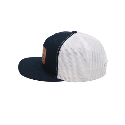 Gepersonaliseerde geborduurde oogleden 6 panel Trucker Cap met voor gebogen visor