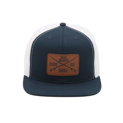 Gepersonaliseerde geborduurde oogleden 6 panel Trucker Cap met voor gebogen visor