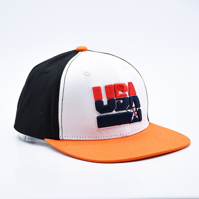 Gepersonaliseerde geborduurde platte rand snapback hoeden met zwart of aanpassen kleuren