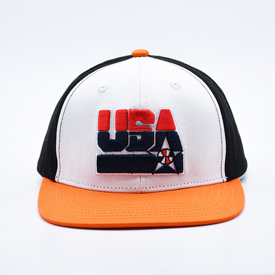 Gepersonaliseerde geborduurde platte rand snapback hoeden met zwart of aanpassen kleuren