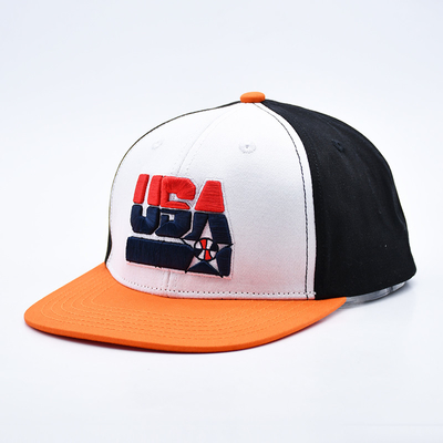 Gepersonaliseerde geborduurde platte rand snapback hoeden met zwart of aanpassen kleuren