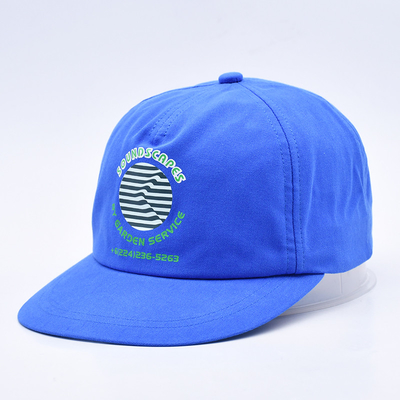 Hoogwaardige op maat gedrukte snapbackpetten blauw ongestructureerd 5 panelen platte rand buiten zachte hiphop hoeden voor mannen