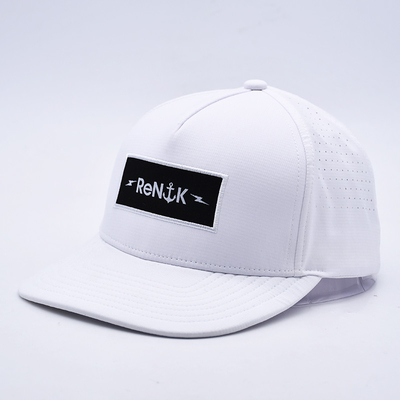 Groothandel 5 Panelen Flat Bill Snapback Hoed Custom OEM Logo Snapback Cap Voor mannen