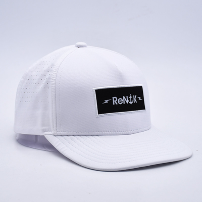 Groothandel 5 Panelen Flat Bill Snapback Hoed Custom OEM Logo Snapback Cap Voor mannen