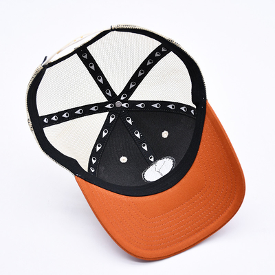 Op maat gemaakte hoge kwaliteit twee-tone 6-paneel trucker cap met een beetje gebogen rand