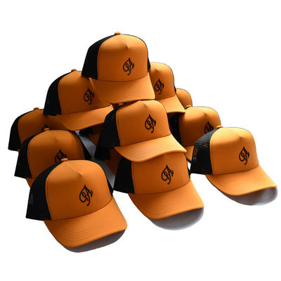 3D geborduurde trucker caps met premium katoenen zweetband