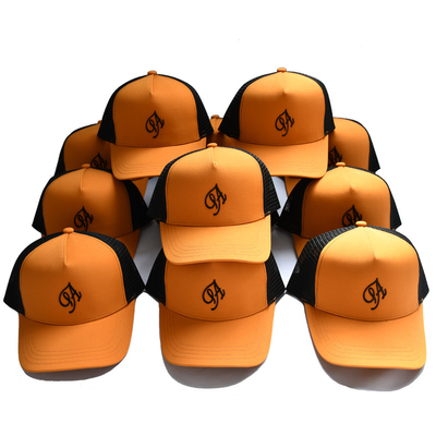 3D geborduurde trucker caps met premium katoenen zweetband